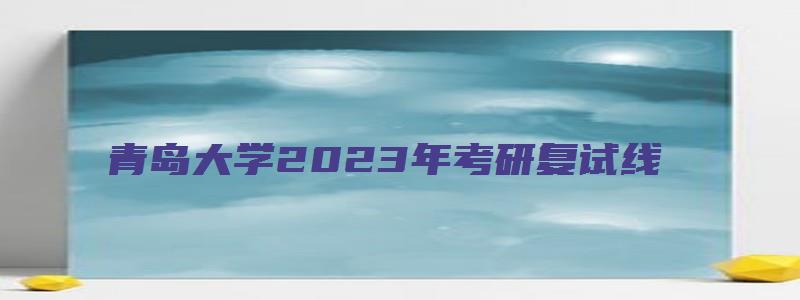 青岛大学2023年考研复试线